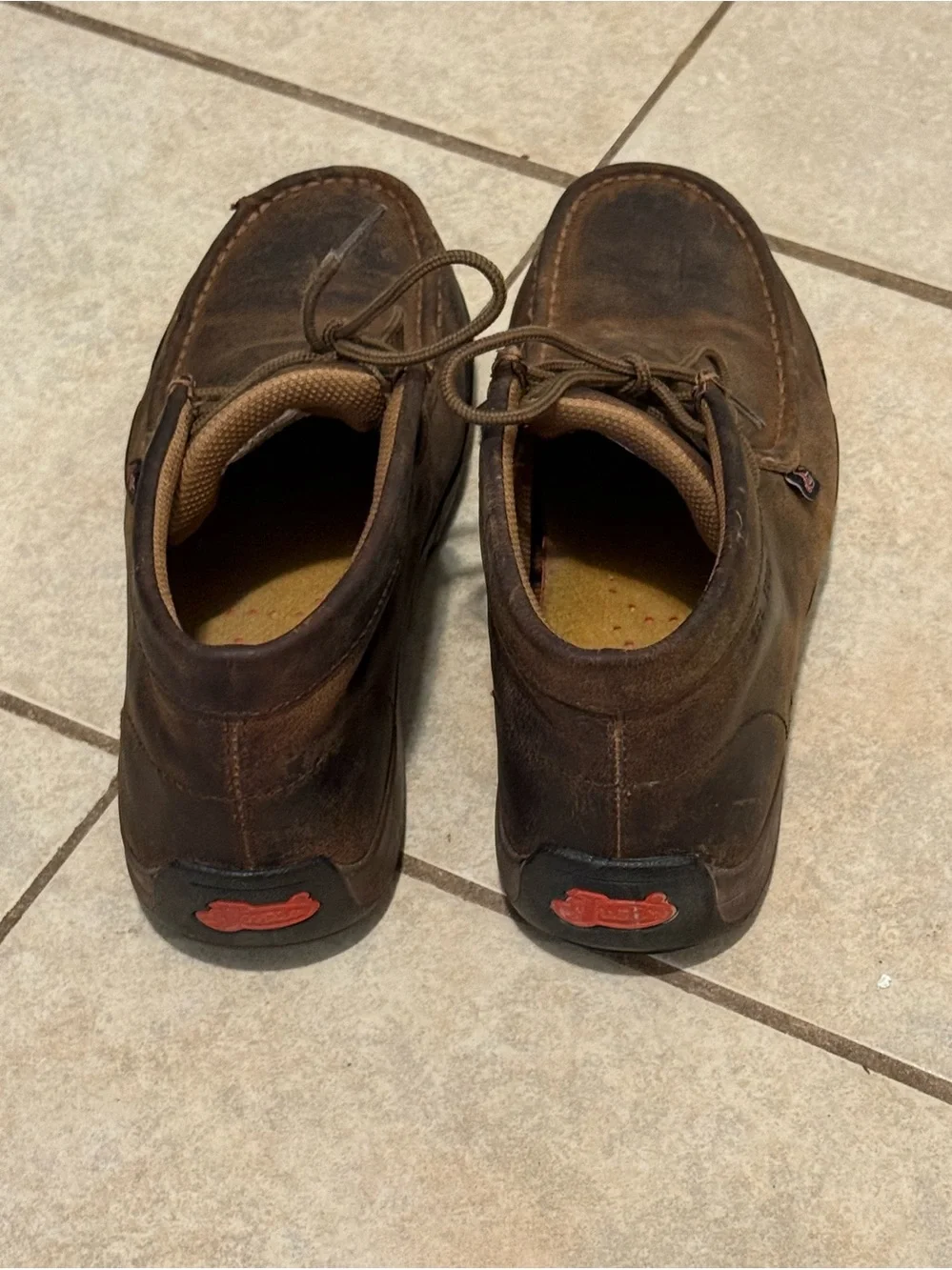 Justin Cappie Driving Mocs Steel Toe Chukka Ankle Boots Mens 10 W Brown Leather